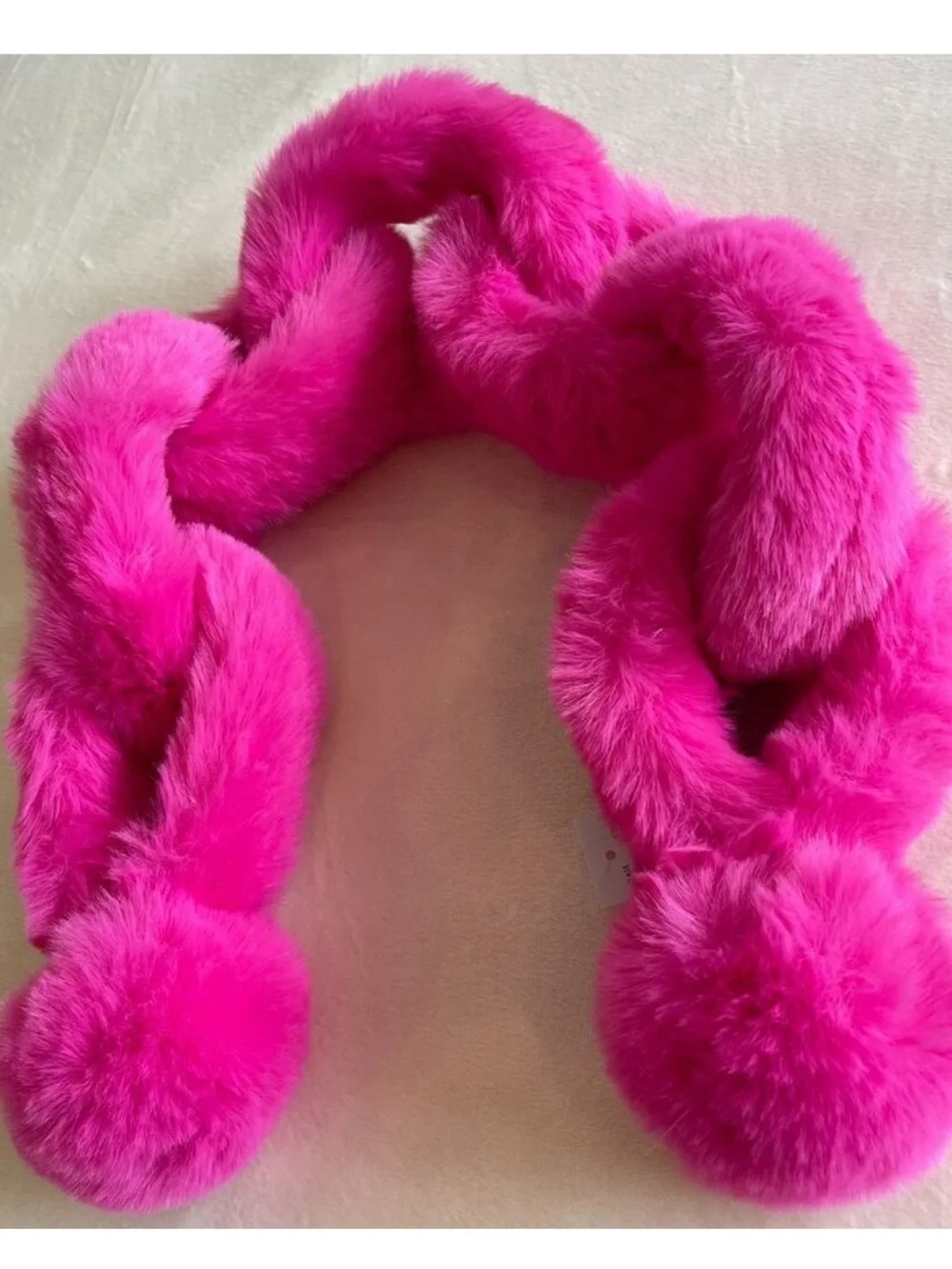 White House Black Market Pink Faux Fur neck warmer scarf